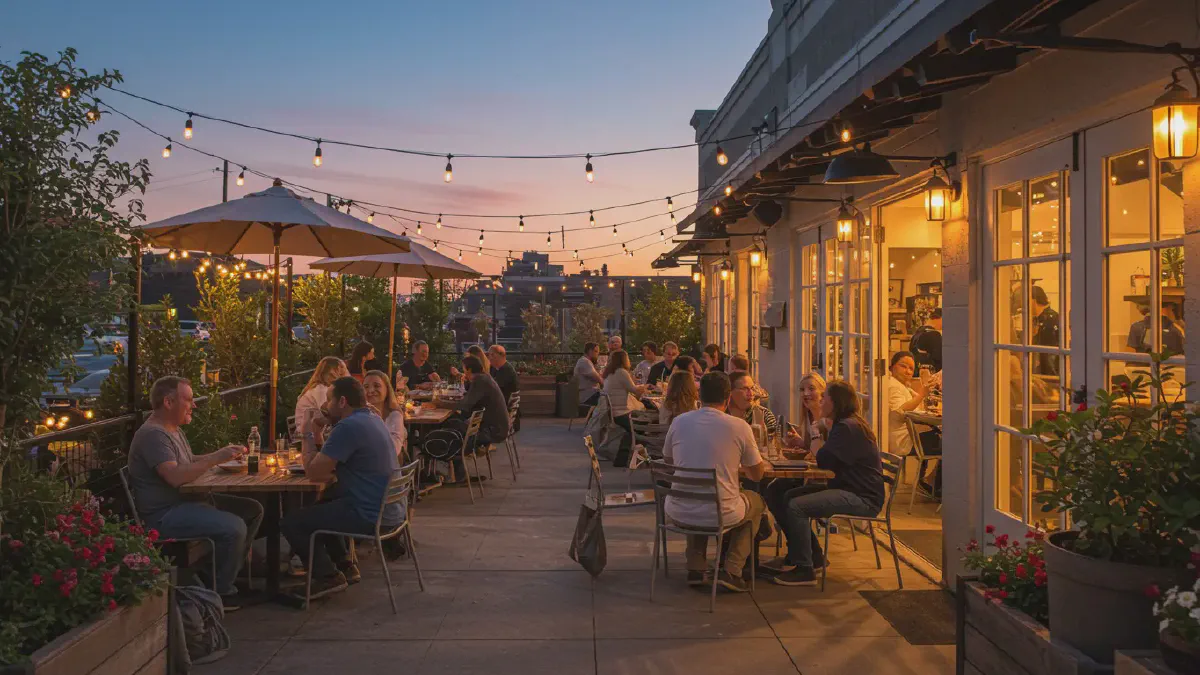 Outdoor dining scene in Tampa Outdoor dining scene in Tampa