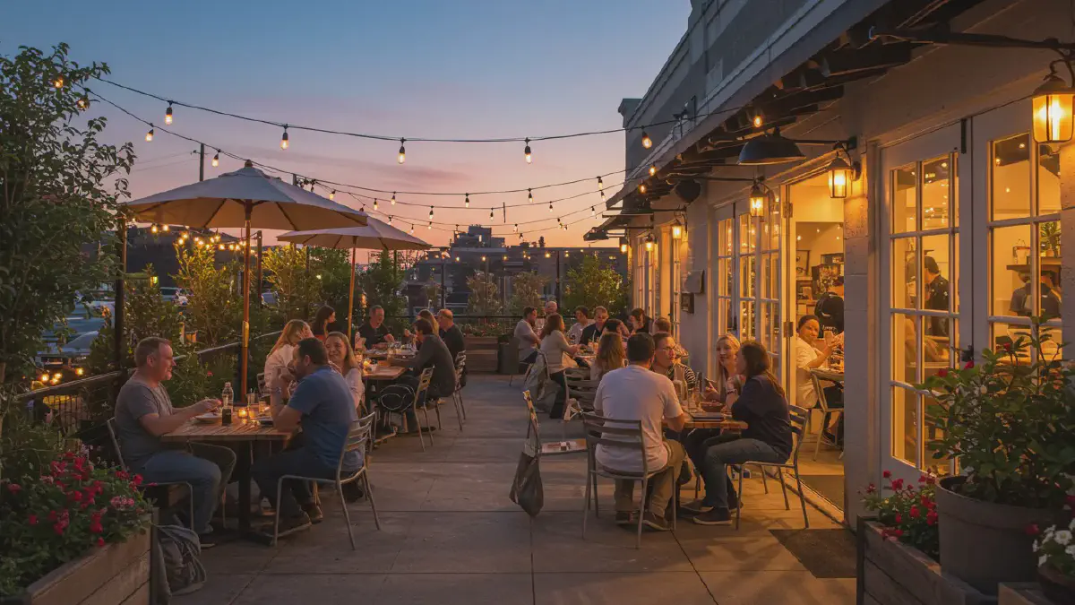 Outdoor dining scene in Orlando Outdoor dining scene in Orlando